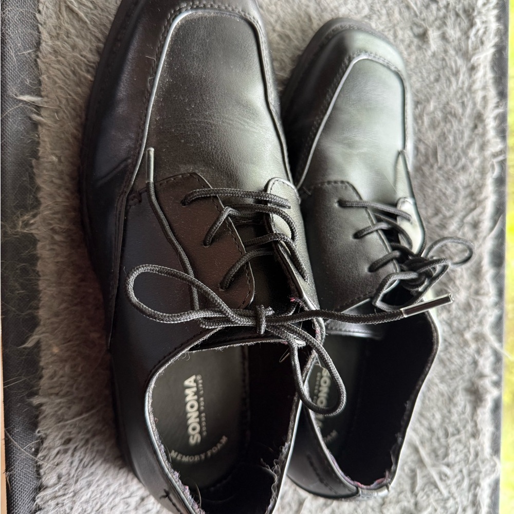Sonoma Black Oxford Shoes Classic Lace-Up Design